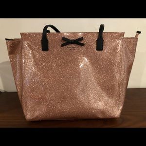 Kate Spade Mavis Street Rose Gold Glitter Tote
